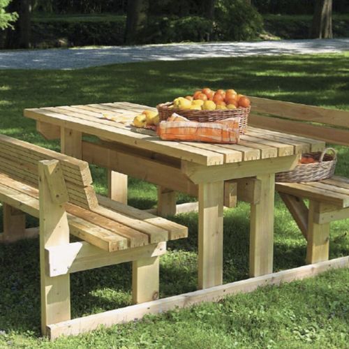 Picknicktisch für Garten - SET WOOD - Calzolari - modern / Kiefer / Gestell aus Kiefer