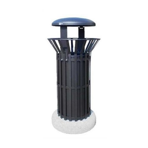 Park-Abfallbehälter - TESEO 4 - Calzolari - Stahl / Beton / mit integriertem Aschenbecher