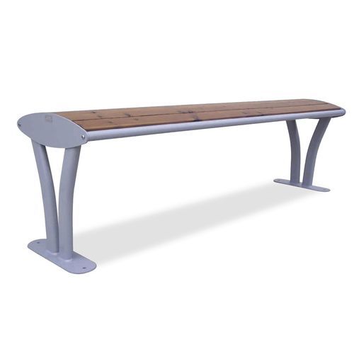 Moderne Bank für den öffentlichen Raum - ANTARES WOOD - Calzolari - galvanisiertem Stahl / pulverbeschichteter Stahl / Holz