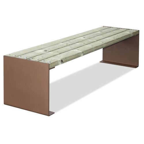 Moderne Bank für den öffentlichen Raum - CENTAURA - Calzolari - galvanisiertem Stahl / pulverbeschichteter Stahl / Kiefer