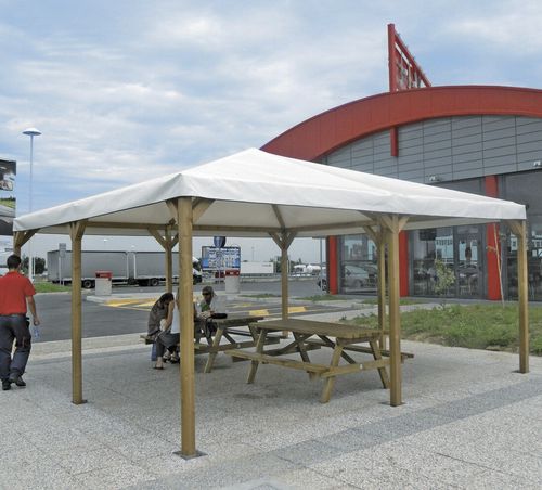 Kiefer-Pavillon - Calzolari - galvanisiertem Stahl / Schindeldach / mit PVC-Dach