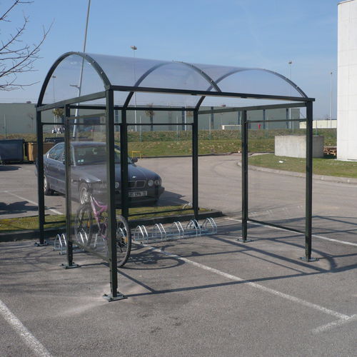 Polycarbonat-Überdachungen-Fahrradunterstand - Vision - ALOES RED - Stahl / für öffentliche Bereiche / für städtische Bereiche