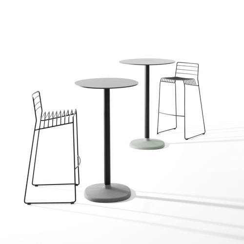 Moderner Stehtisch - FONDA - B-LINE - Laminat / Gestell aus Metall / Gestell aus Beton