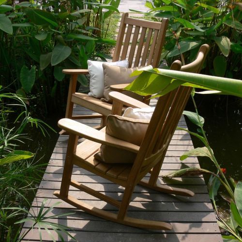 Klassischer Gartenstuhl - BALTIMORE - La Hutte - für Außenbereich / Teakholz / Schaukel