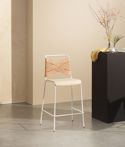 Moderner Barstuhl - TORSO - DESIGN HOUSE STOCKHOLM - für den Innenraum / Leder / Holzfurnier