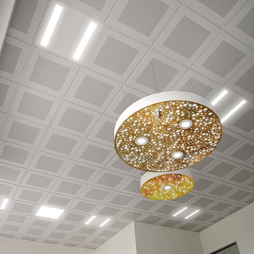 Aluminium-Zwischendecke - 24 LINEAR TEGULAR - Atena spa - Stahl / aus Fliesen / Platten