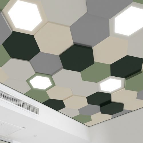Aluminium-Zwischendecke - ENIGMA EXAGON - Atena spa - Stahl / Lamellen / für den Innenraum