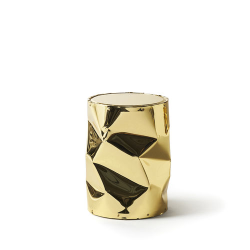 Hocker / originelles Design - TAB.U - OPINION CIATTI - Aluminium / mit Mittelfuß / handgefertigt