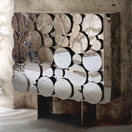Hohes Sideboard - GAGÀ - OPINION CIATTI - originelles Design / Edelstahl / polierter Edelstahl
