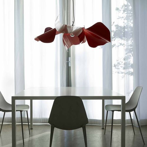 Hängelampe - PAPAVERO RAGGIANTE - OPINION CIATTI - lackierter Stahl / polierter Edelstahl / originelles Design