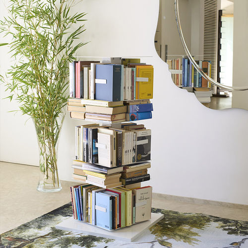 Modernes Bücherregal - PTOLOMEO X4 - OPINION CIATTI - lackierter Edelstahl / polierter Edelstahl / schwenkbar
