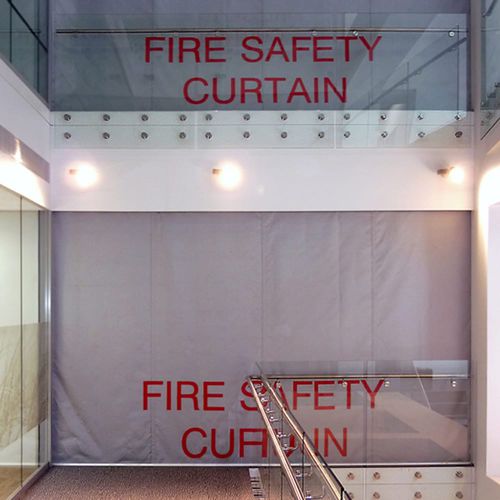 Feuerschutz-Stoff - dormakaba - für Vorhänge / einfarbig / Glasfaser