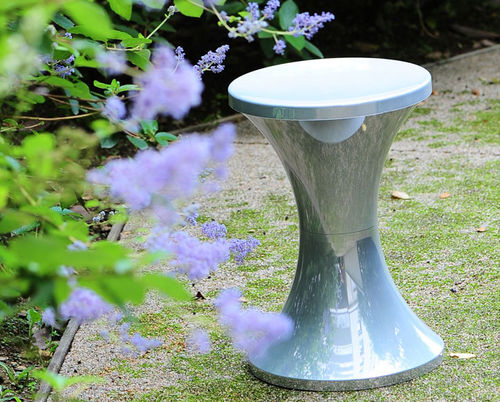 Moderner Hocker - CHROME - Stamp Edition - ABS / mit Mittelfuß / für Garten