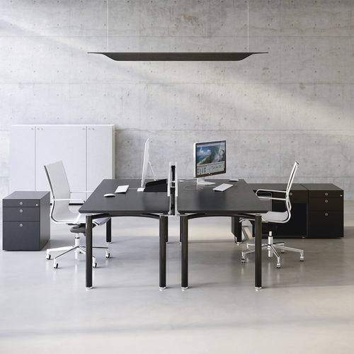 Schreibtisch für Open Space - MÈTA - Fantoni - modern / Laminat / mit Stauraum