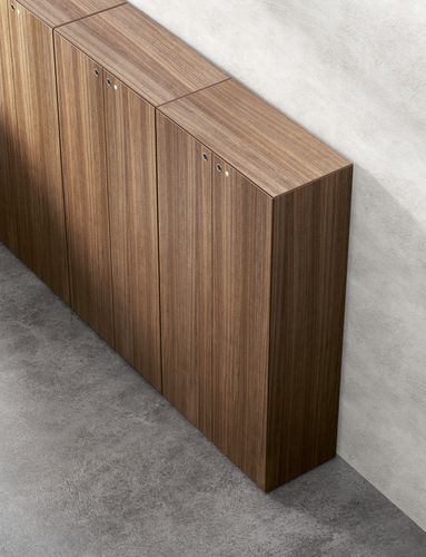 Niedriger Aktenschrank - MULTIPLICEO - Fantoni - Holzfurnier / mit Flügeltür / modern