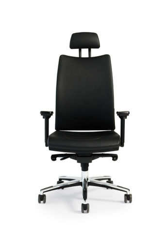 Moderner Chefsessel - THYME - Fantoni - Leder / Stoff / schrägstellbar
