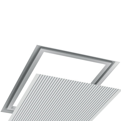 Holzzwischendecke - ISLE - Fantoni - Stahl / Stoff / Platten