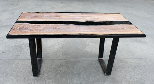 Moderner Esstisch - BLACK - ANTICO TRENTINO DI LUCIO SRL - Holz / Harz / Epoxid