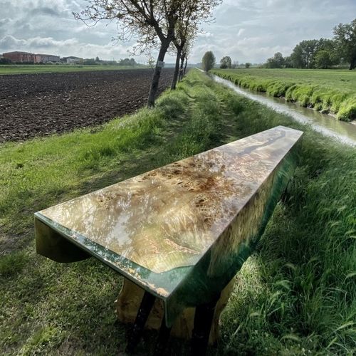 Designtisch / originell - MADRE - ANTICO TRENTINO DI LUCIO SRL - Holz / Marmor / Harz