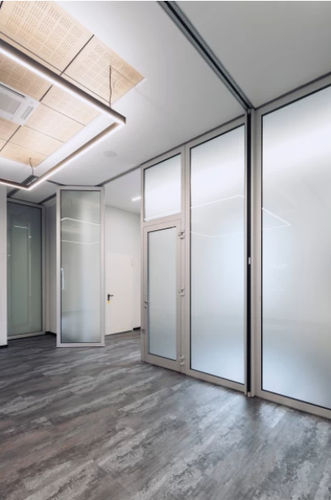 Schiebe-Stapel-Trennwand - PMIV - ANAUNIA - modular / mobil / mit Glasfront