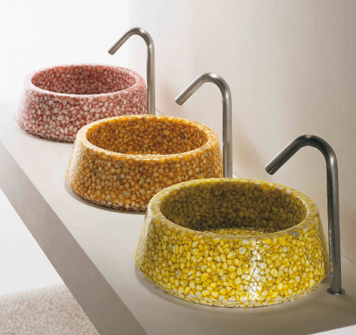 Aufsatzwaschbecken - BOWL - Effepimarmi - Riverstone® / rund / modern