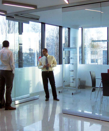 Schiebe-Stapel-Trennwand - PA-500 PARK DO-IT YOURSELF - METALGLAS - mit Glasfront / für professionellen Einsatz / transparent