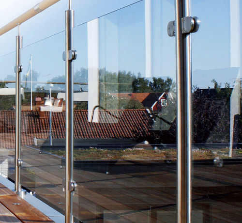 Edelstahl-Glasklemme - V-044 - METALGLAS - für Geländer / für Paneele / Außen