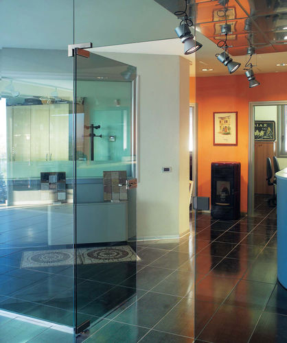 Scharnier für Glastür - GARDA SYSTEM - METALGLAS - Edelstahl / Eck / modern