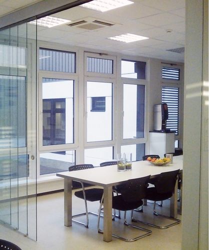 Schiebetürsystem - TELESCOPICO SINCRO 3 WAYS V-2300 V-2350  - METALGLAS - Glastüren