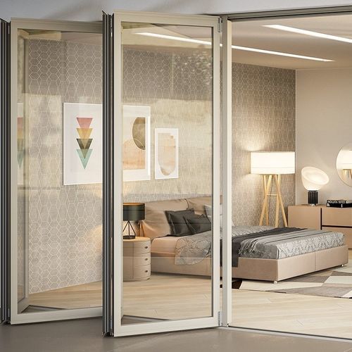 Schiebe-Stapel-Terrassentür - S.75 TT - Sunroom S.p.A. - faltbar / Aluminium / mit Edelstahlstruktur