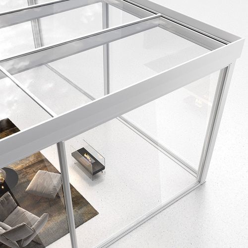 Selbsttragende Pergola - PURO TT - Sunroom S.p.A. - angebaut / Aluminium / Glas