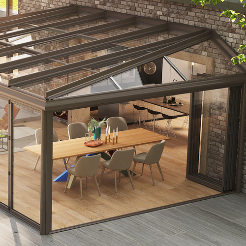 Glasveranda - CLIMA TT - Sunroom S.p.A. - Metall / für Gewerbegebrauch