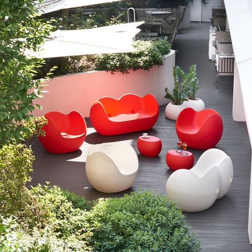 Modernes Sofa - BLOSSY - SLIDE - für Außenbereich / beleuchtet / grau