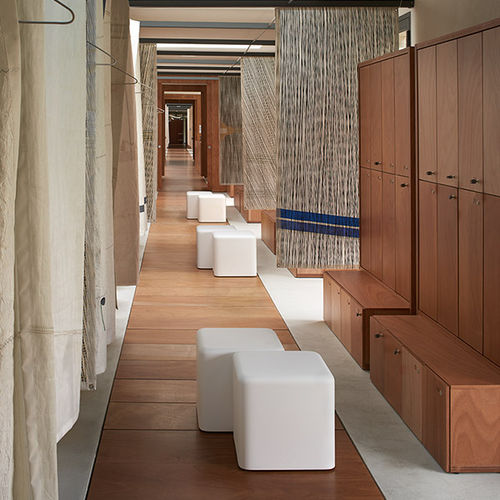 Moderner Hocker - SOFT CUBO - SLIDE - Polyurethan / Polster / beleuchtet