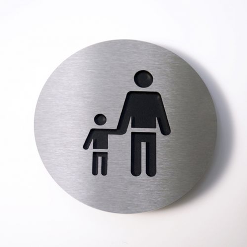 Wandmontiertes Schild - PICTOGRAM - RADIUS DESIGN - Edelstahl / pulverbeschichteter Stahl / für den Innenraum