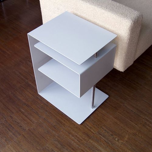 Moderner Beistelltisch - X-CENTRIC 1 - RADIUS DESIGN - pulverbeschichteter Stahl / aus Acrylglas / rechteckig