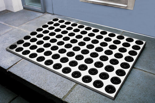Eingangsmatte für Privatgebrauch - FEET-BACK I - RADIUS DESIGN - Edelstahl / Bürsten
