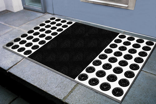 Eingangsmatte für Privatgebrauch - FEET-BACK 2 - RADIUS DESIGN - Edelstahl / Kunststoff / Bürsten
