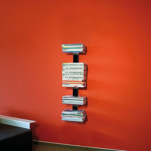 Präsentierregal für Zeitungen und Zeitschriften - BOOKSBAUM MAGAZINE SMALL - RADIUS DESIGN - wandmontiert / pulverbeschichteter Stahl