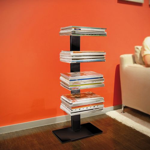 Präsentierregal für Zeitungen und Zeitschriften - BOOKSBAUM MAGAZINE - RADIUS DESIGN - pulverbeschichteter Stahl