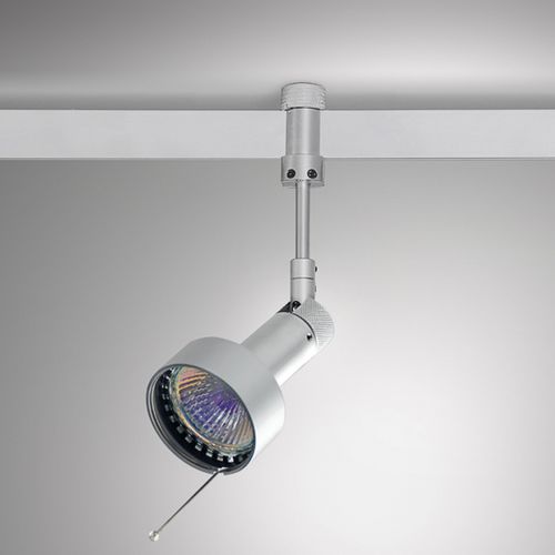 Halogen-Schienenleuchte - MULTI POWERLINE 180 - RADIUS DESIGN - rund / Aluminium / verchromter Messing