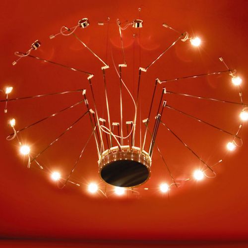 Moderner Kronleuchter - ABSOLUT - RADIUS DESIGN - Aluminium / Kohlefaser / Kompaktleuchtstoff
