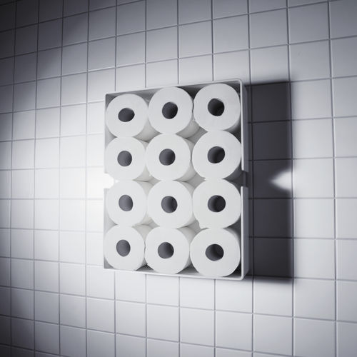Wandmontiertes Regal - PURO TOILET PAPER RESERVOIR - RADIUS DESIGN - modern / Aluminium / für Badezimmer