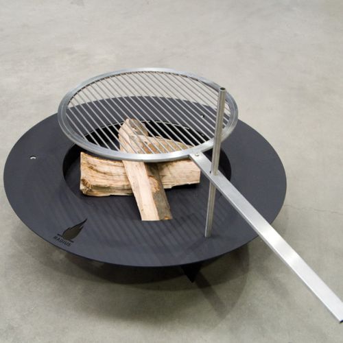 Garten-Feuerstelle / Holz - FIREPLATE 100 CM - RADIUS DESIGN - Edelstahl