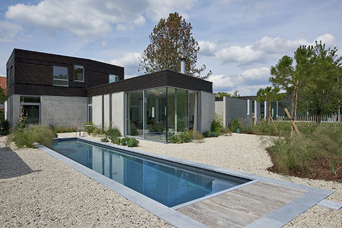 Schwimmbecken für Außenbereich - HAUTS DE FRANCE 59 - PISCINES CARRE BLEU - teileingebaut / Mineralstein