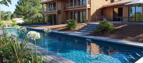 Schwimmbecken / kit komplett - PLAGE BOIS - PISCINES CARRE BLEU - Schwimmbahn / für Außenbereich / erdverlegt