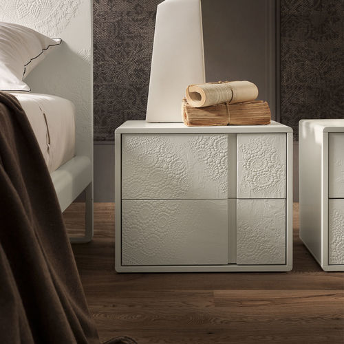 Moderner Nachttisch - MARTIN - Olivieri - Holzfurnier / lackiertes MDF / Gestell aus Furnierholz