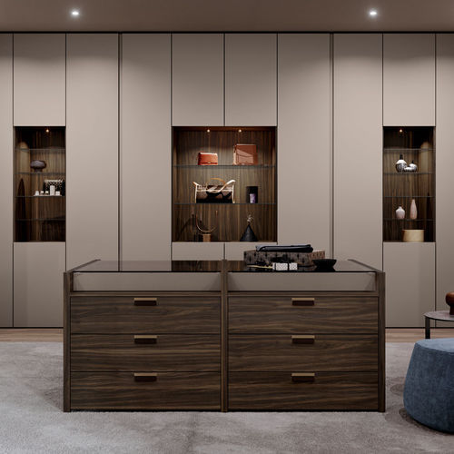 Moderne Kommode - ISOLA - Olivieri - Holz / Glas / rechteckig