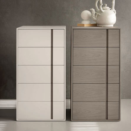 Moderner Chiffonnier - MARTIN  - Olivieri - Holzfurnier / lackiertes MDF / weiß