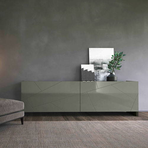 Modernes Sideboard - COPLANAR  - Olivieri - Holz / Glas / mit integrierter Beleuchtung